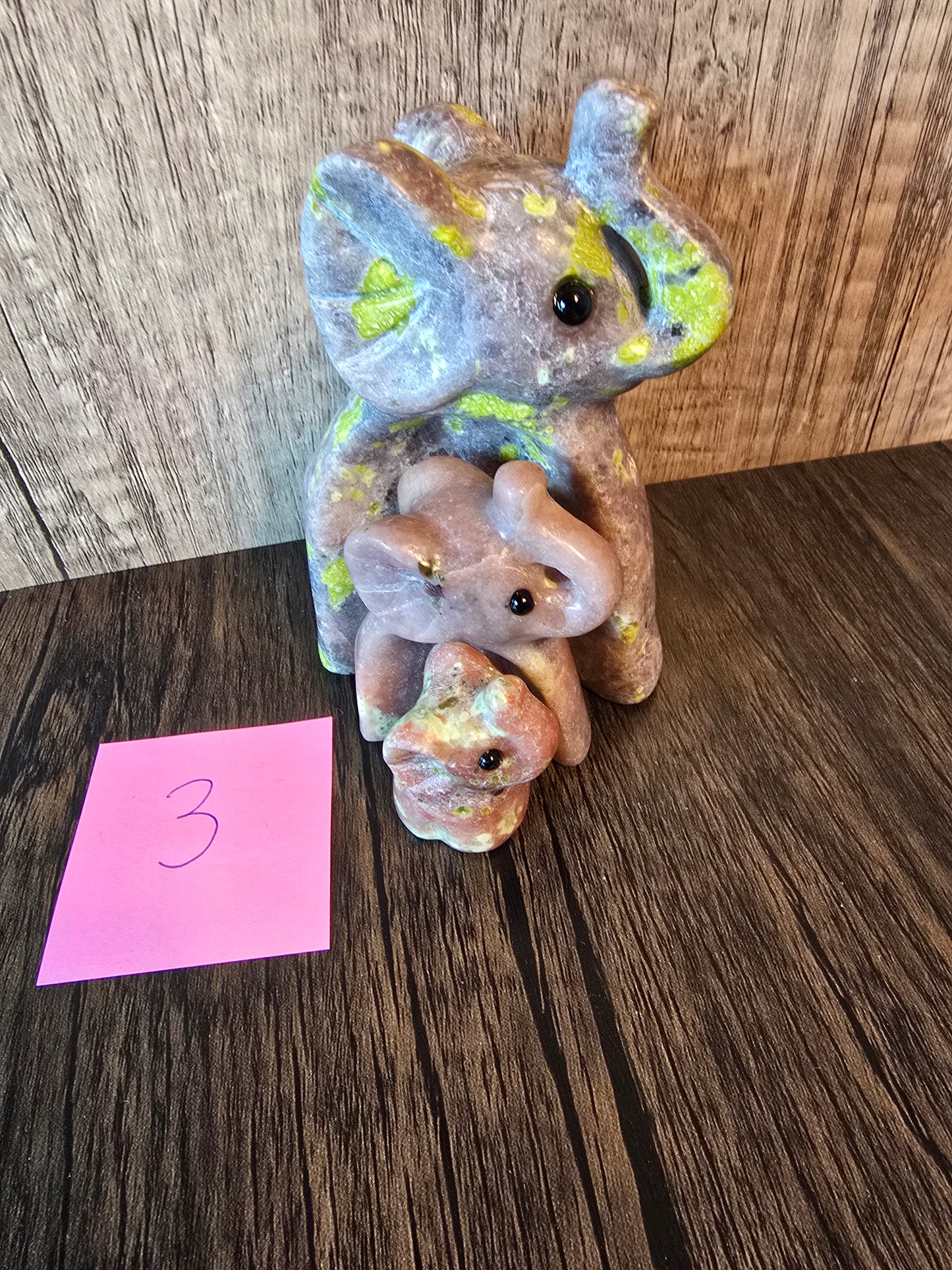 Yellow Turquoise Elephant Family