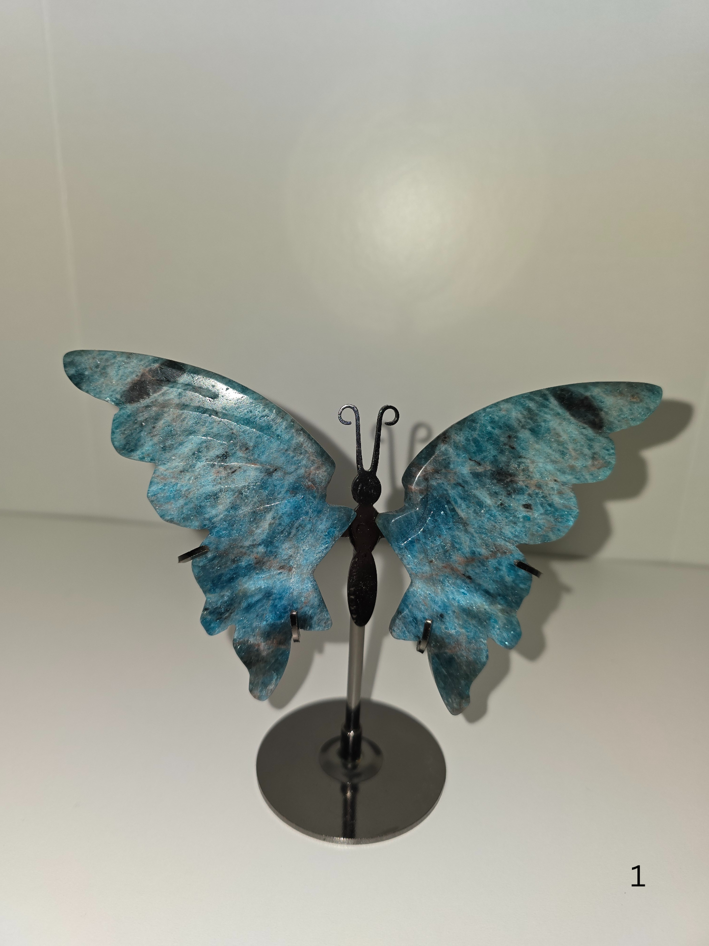 Blue Apatite Butterfly on Stand
