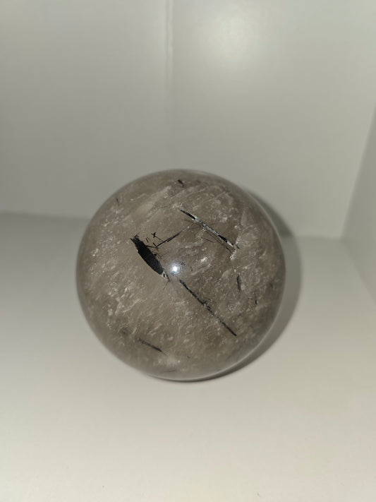 Large Rare Tourmaline Rutilated Clear Quartz Sphere
