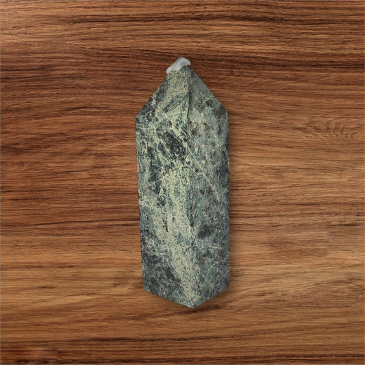 8 in Moss agate chunky tower