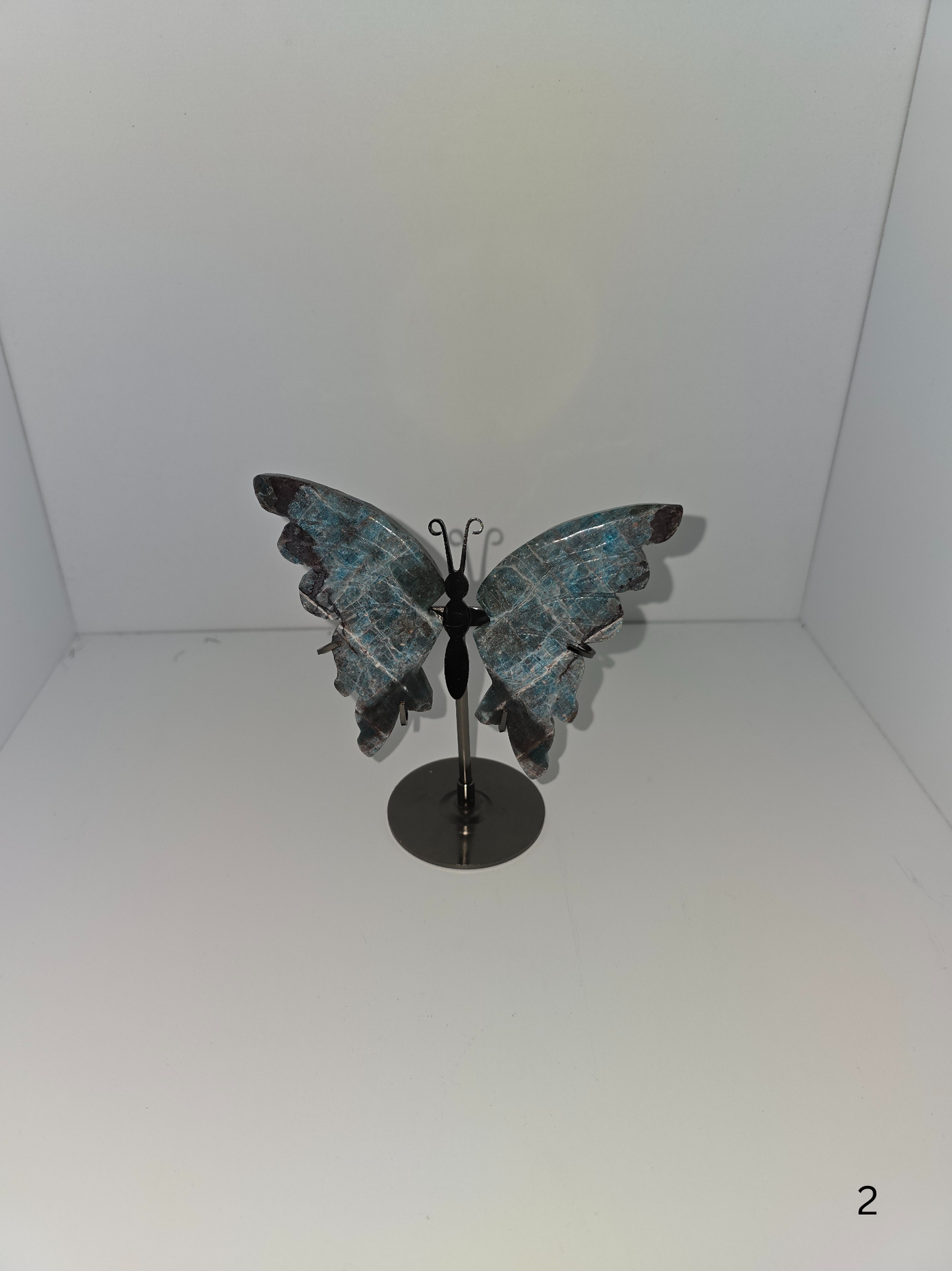 Blue Apatite Butterfly on Stand