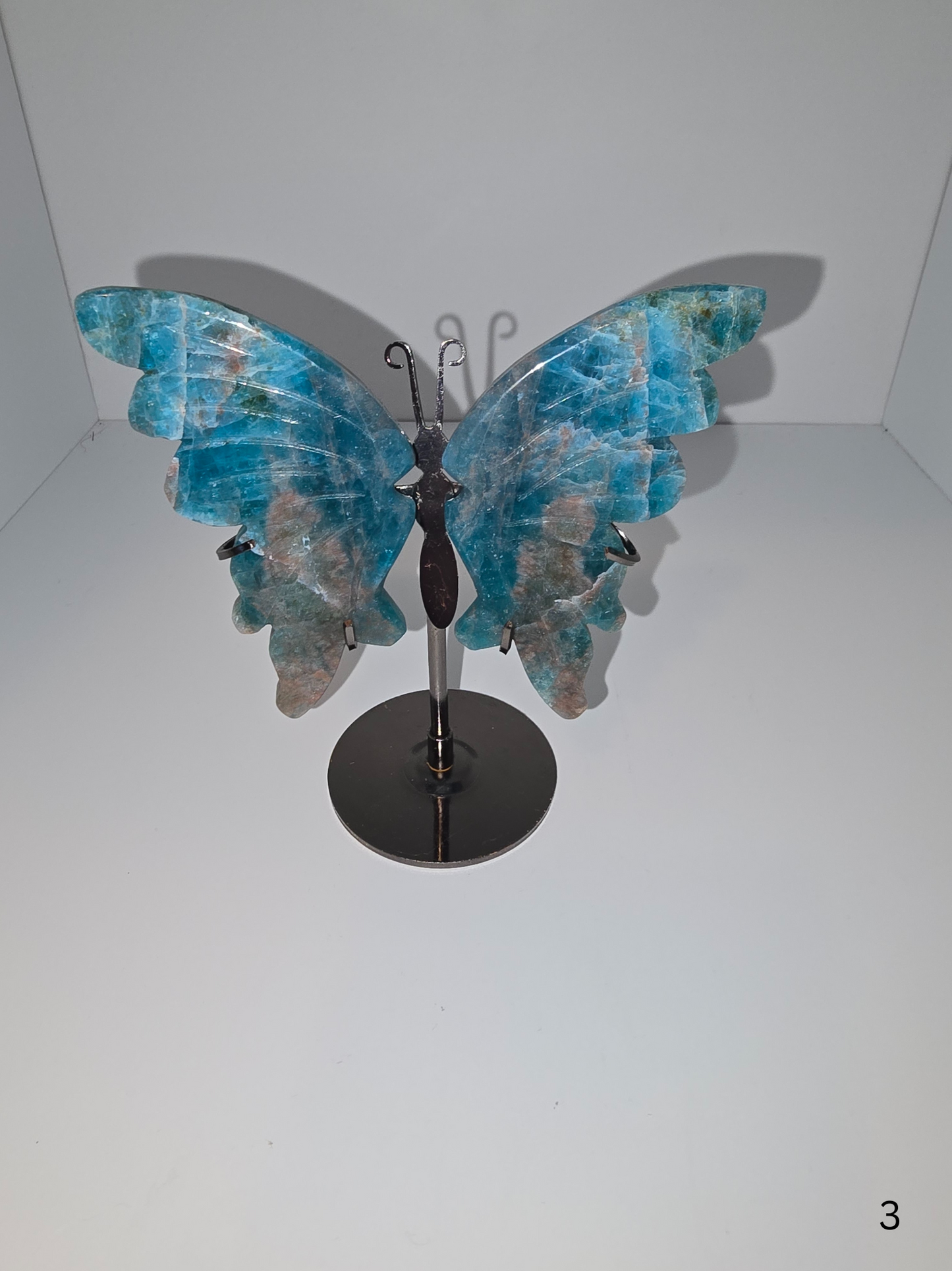 Blue Apatite Butterfly on Stand
