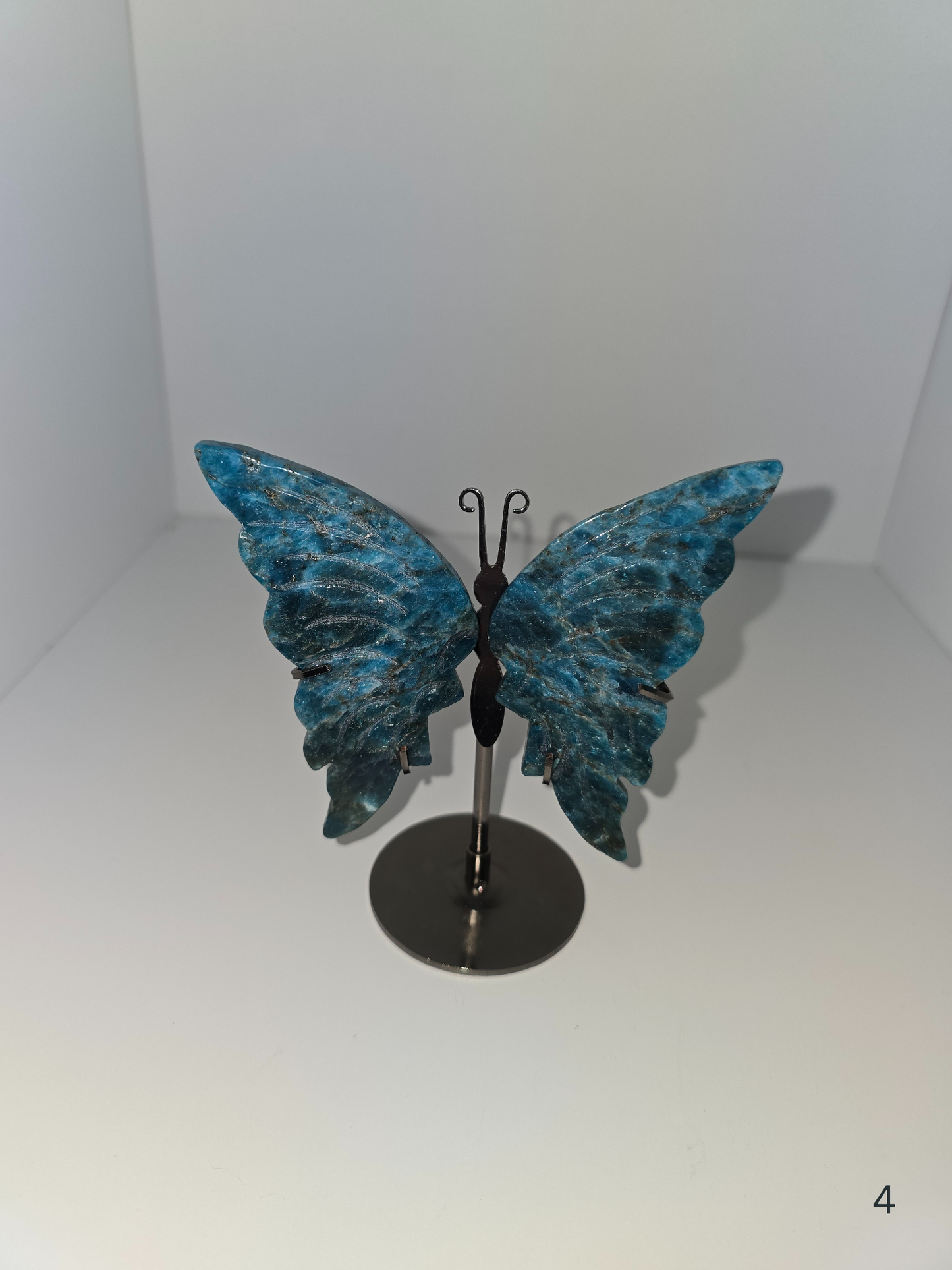 Blue Apatite Butterfly on Stand