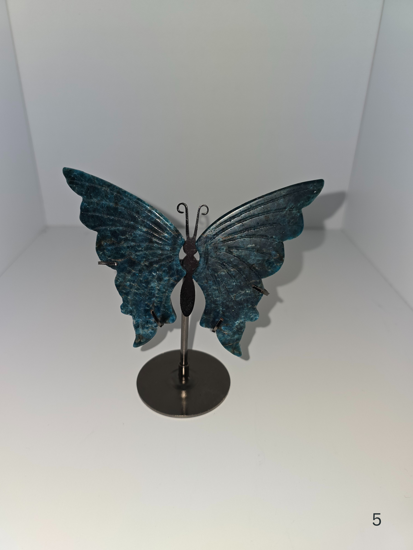 Blue Apatite Butterfly on Stand