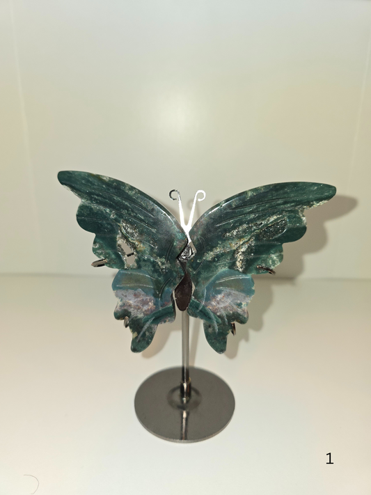 Ocean Jasper Buttery Wings on Stand