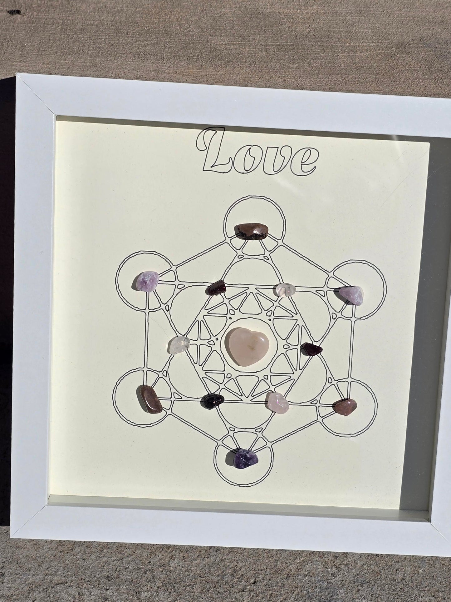 8x8 Intention Crystal Shadow Box – Handcrafted & Energetically Aligned