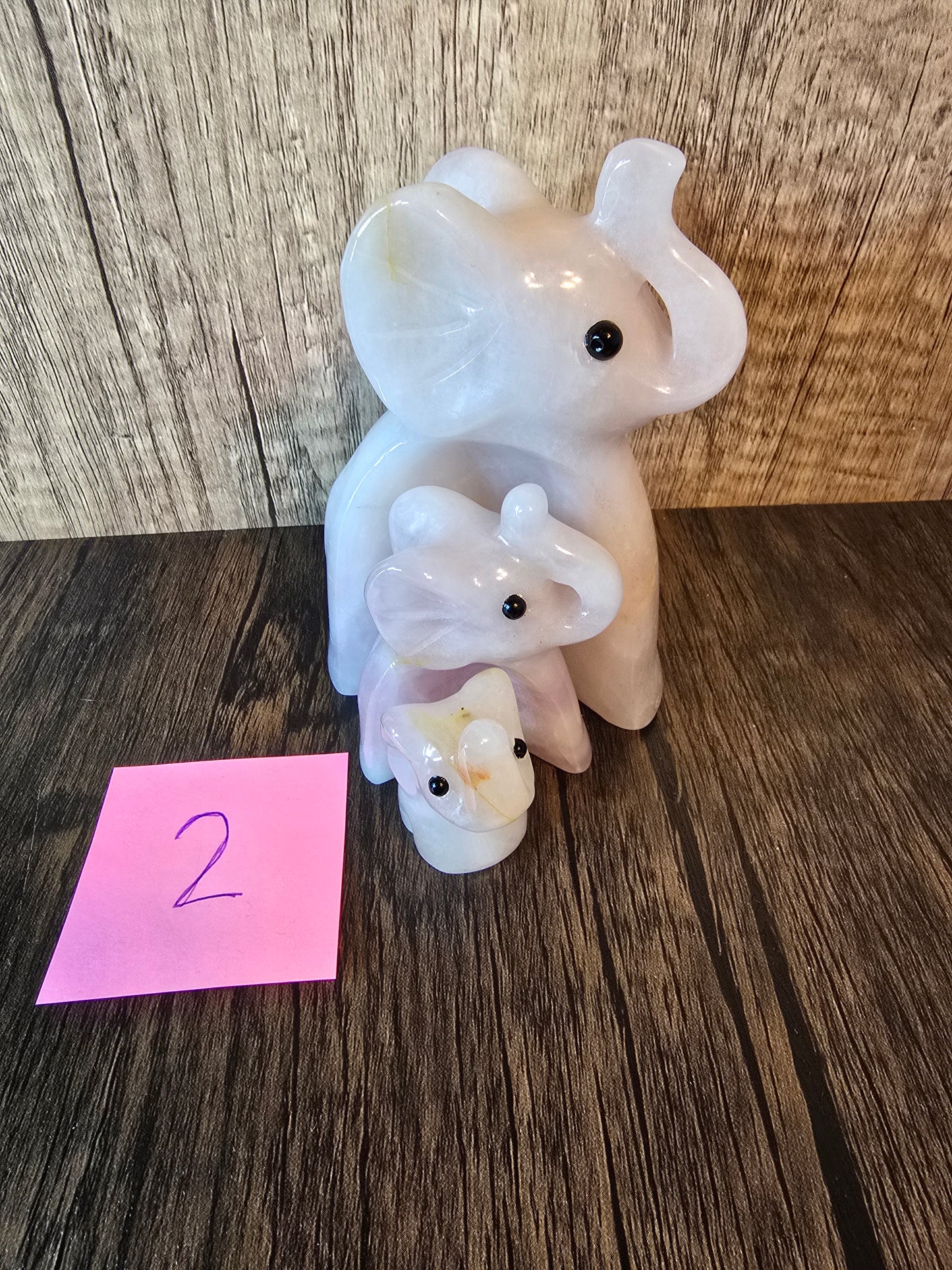 Rose Quartz Elephant Family