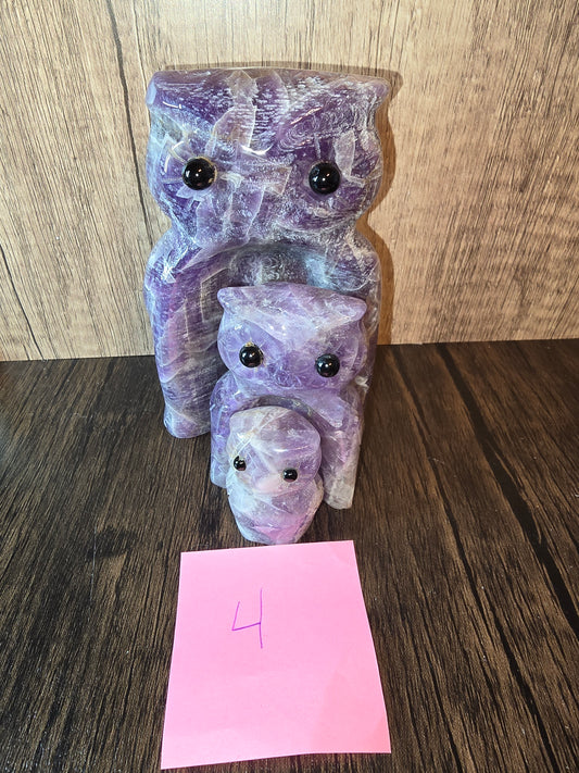 Dream Amethyst owl family