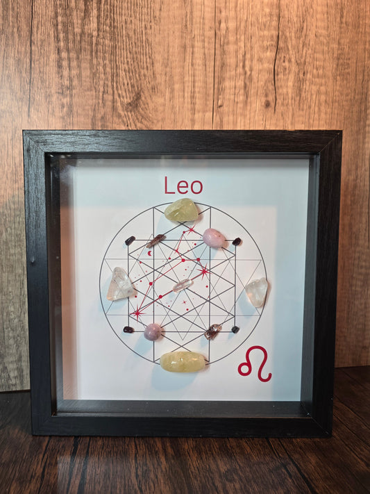 Zodiac Crystal shadow box