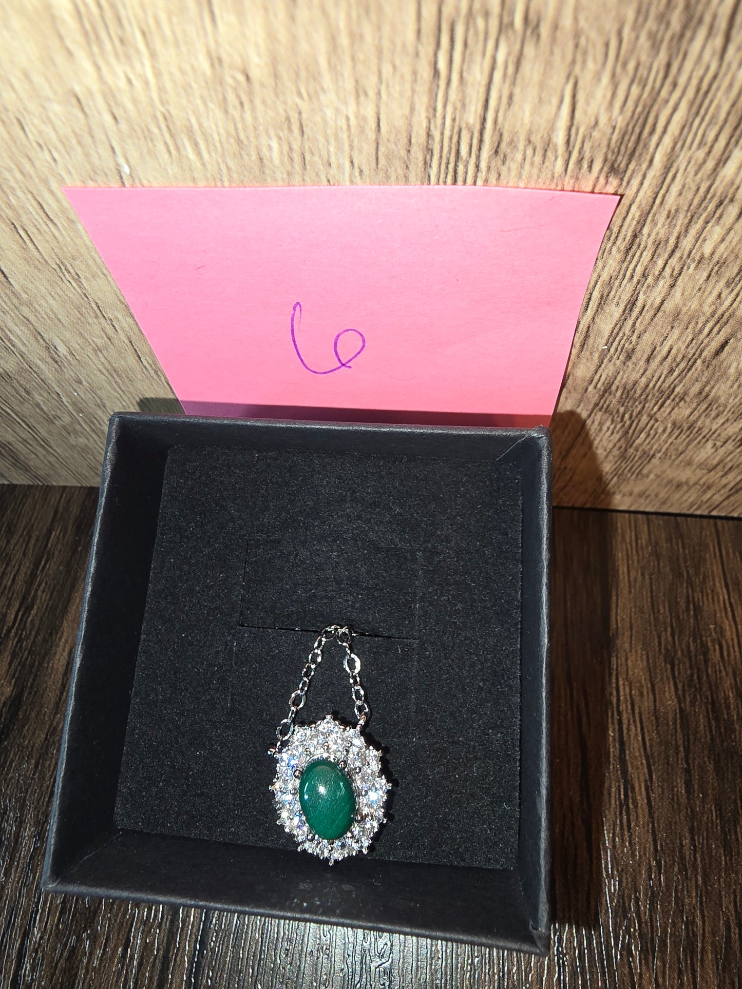 Malachite and clear crystal necklace